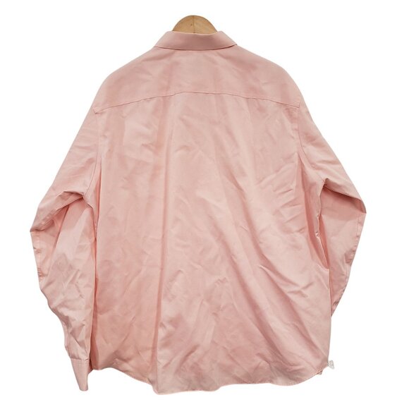 Calvin Klein Mens Regular Fit Performance Non Iron Pink Button Down Shirt Office - Picture 3 of 7